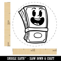 Cartoon Stack of Money Cash Happy Dollar Bill Self-Inking Rubber Stamp for Stamping Ink Stamper Crafting Planners