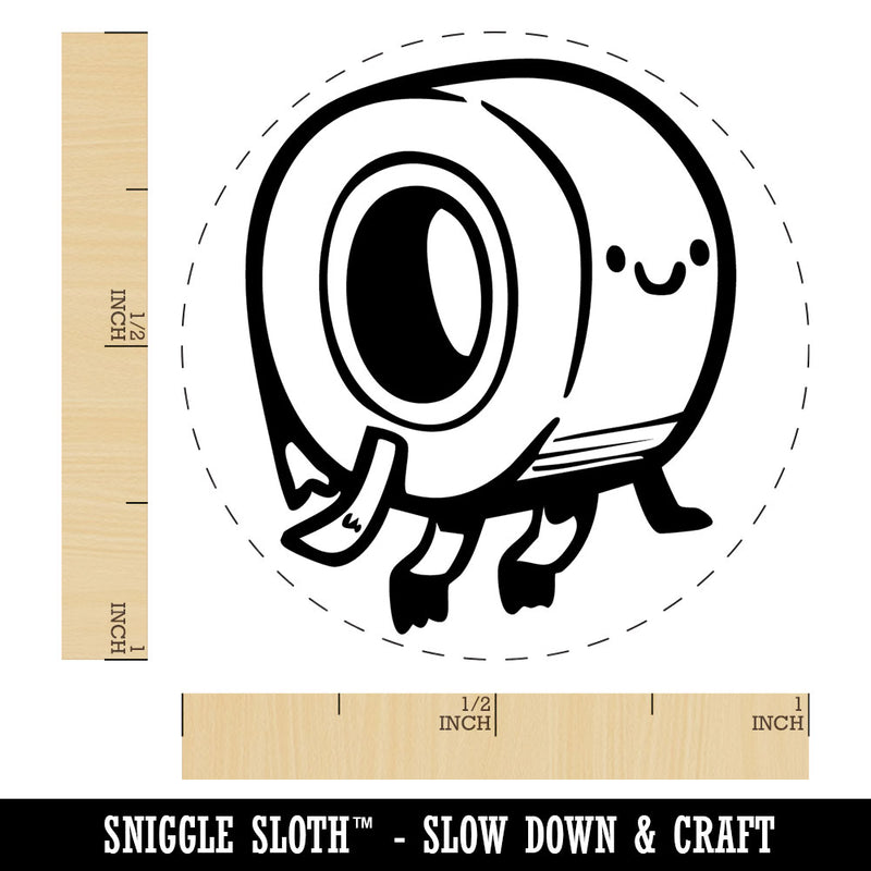 Cartoon Tape Roll Adhesive Cute Self-Inking Rubber Stamp for Stamping Ink Stamper Crafting Planners