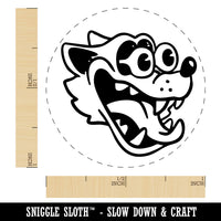 Cartoon Wolf Popping Eyes Shocked Suprised Self-Inking Rubber Stamp for Stamping Ink Stamper Crafting Planners
