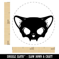 Cat Skull Ears Bones Skeleton Self-Inking Rubber Stamp for Stamping Ink Stamper Crafting Planners