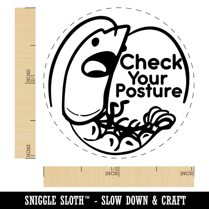 Check Your Posture Shrimp Prawn Back Self-Inking Rubber Stamp for Stamping Ink Stamper Crafting Planners