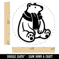 Chilly Polar Bear with Scarf Self-Inking Rubber Stamp for Stamping Ink Stamper Crafting Planners