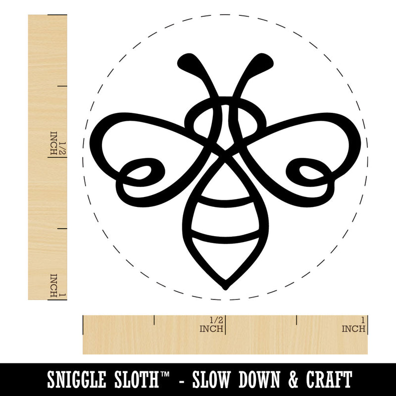 Contour Line Bee Stylized Insect Bug Self-Inking Rubber Stamp for Stamping Ink Stamper Crafting Planners