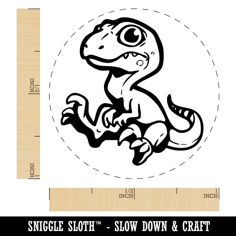 Cute Baby Velociraptor Dinosaur Self-Inking Rubber Stamp for Stamping Ink Stamper Crafting Planners