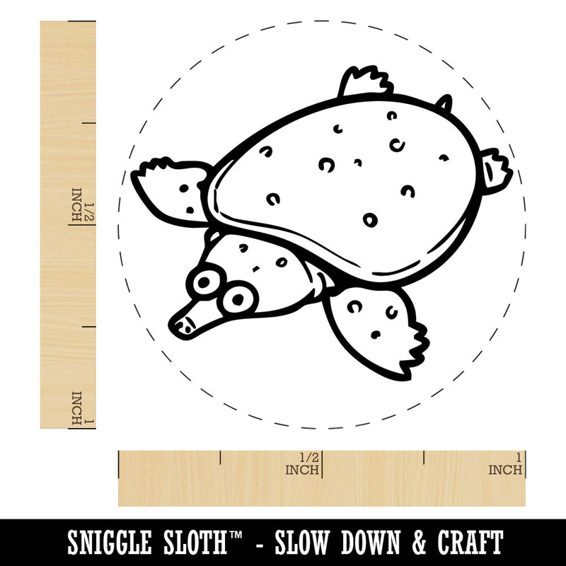 Cute Cartoon Soft-Shelled Turtle Softshell Self-Inking Rubber Stamp for Stamping Ink Stamper Crafting Planners