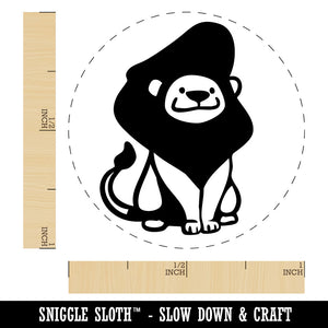 Cute Lion With Regal Mane Hairdo Pompadore Self-Inking Rubber Stamp for Stamping Ink Stamper Crafting Planners