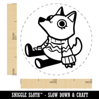Cute Wolf Dog in Cozy Sweater Self-Inking Rubber Stamp for Stamping Ink Stamper Crafting Planners