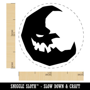Evil Spooky Moon Haunted Halloween Self-Inking Rubber Stamp for Stamping Ink Stamper Crafting Planners
