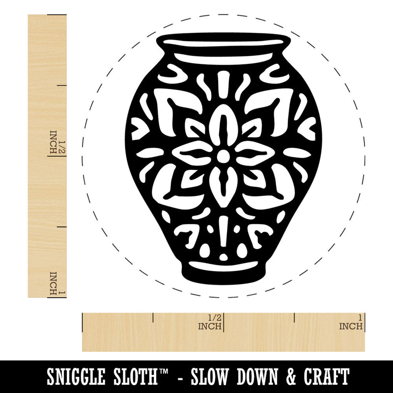 Fancy Decorated Vase Fine Art Pottery Self-Inking Rubber Stamp for Stamping Ink Stamper Crafting Planners