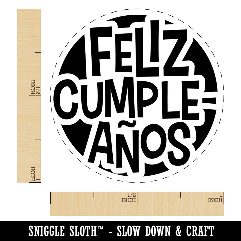 Feliz Cumpleanos Happy Birthday Spanish Celebration Teacher Stamp Self-Inking Rubber Stamp for Stamping Ink Stamper