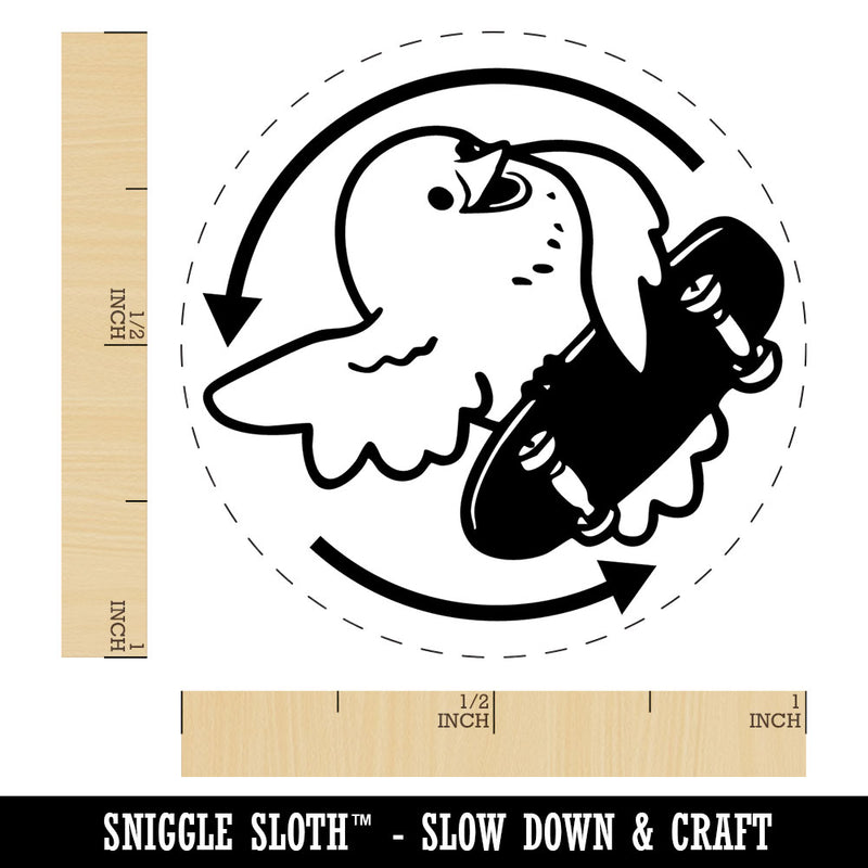 Flipping the Bird Funny Skateboard Silly Self-Inking Rubber Stamp for Stamping Ink Stamper Crafting Planners