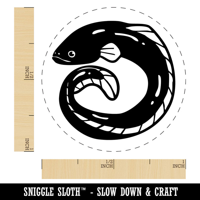 Freshwater Eel Fish Food Self-Inking Rubber Stamp for Stamping Ink Stamper Crafting Planners