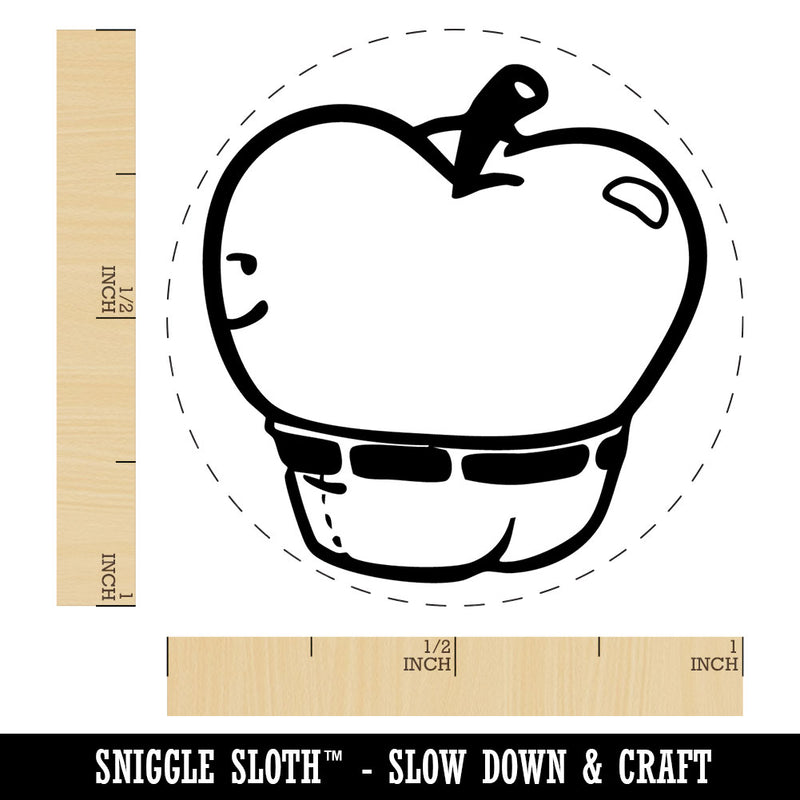 Funny Apple Bottom Jeans Silly Fruit Self-Inking Rubber Stamp for Stamping Ink Stamper Crafting Planners