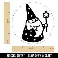 Gnome Wizard Beard Want Pointy Hat Self-Inking Rubber Stamp for Stamping Ink Stamper Crafting Planners