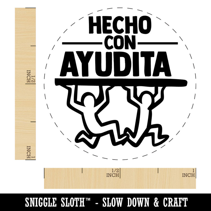 Hecho Con Ayudita Spanish Made with Help Teacher Stamp Self-Inking Rubber Stamp for Stamping Ink Stamper