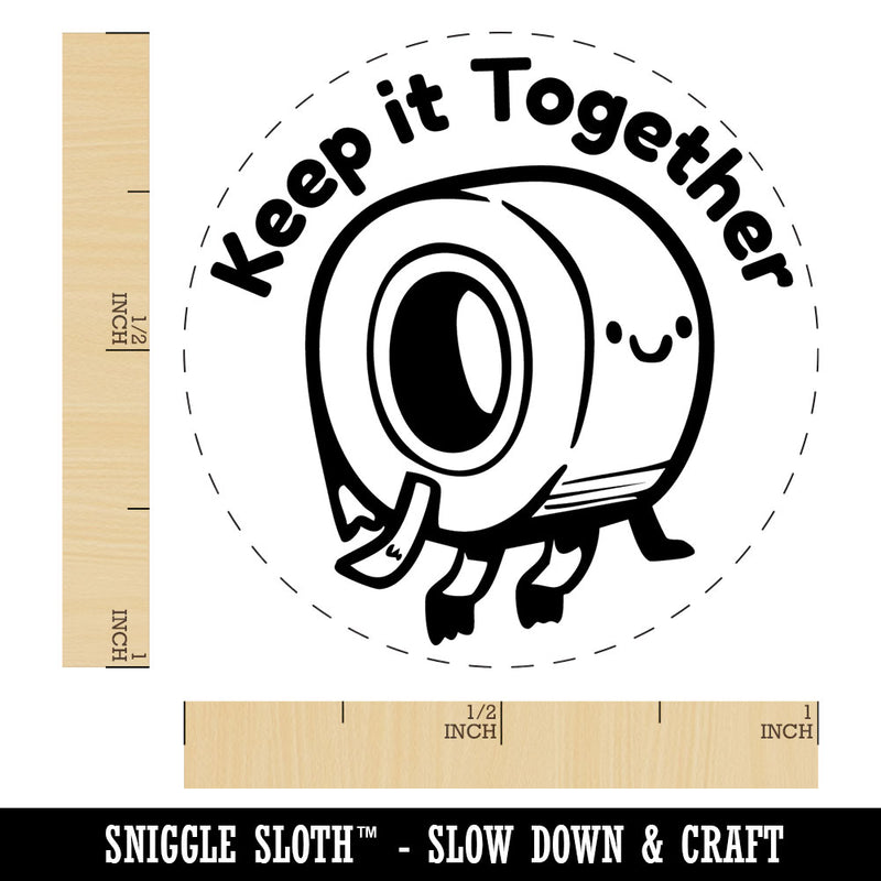 Keep it Together Cartoon Tape Roll Adhesive Cute Self-Inking Rubber Stamp for Stamping Ink Stamper Crafting Planners