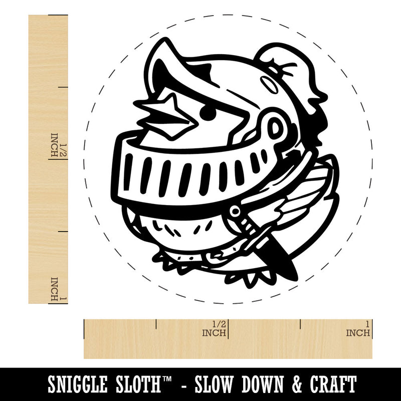 Knight Bird Medieval Armor Funny Cute Self-Inking Rubber Stamp for Stamping Ink Stamper Crafting Planners