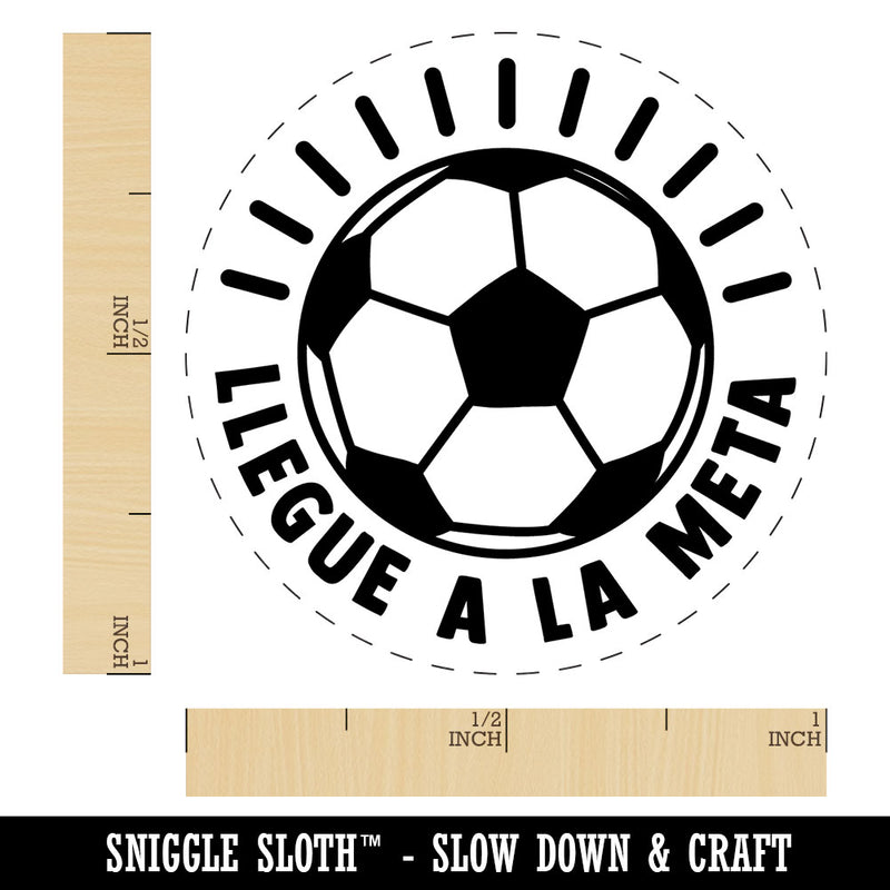 Llegue a la Meta Soccer Football Ball Goal Spanish Teacher Stamp Self-Inking Rubber Stamp for Stamping Ink Stamper