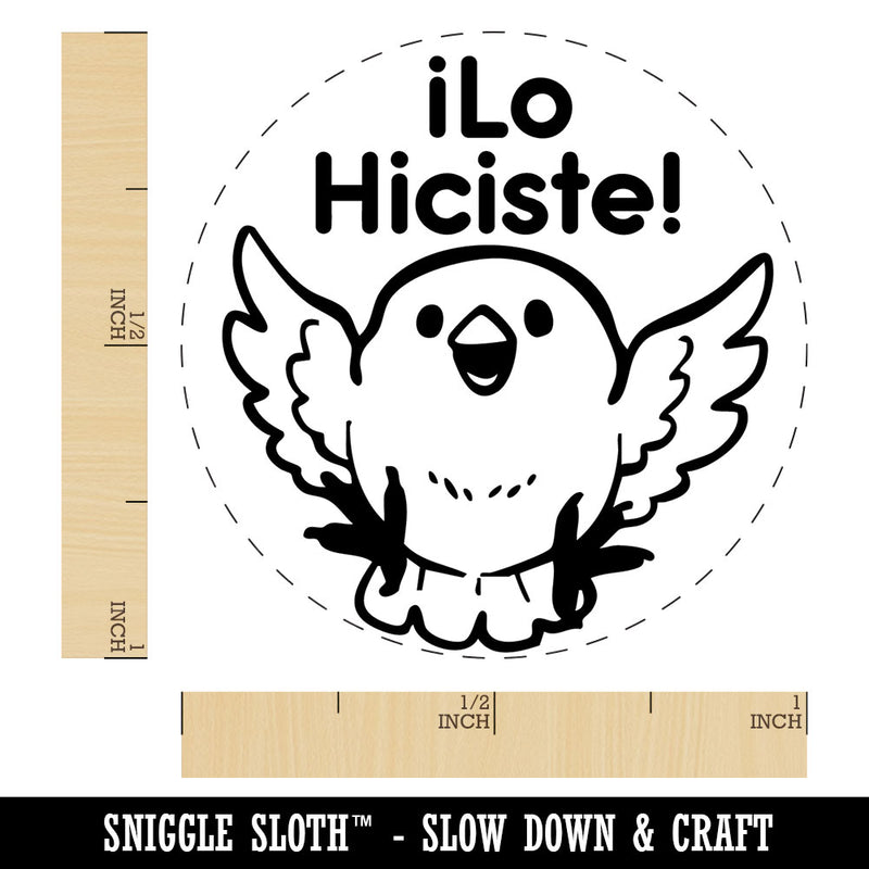 Lo Hiciste Spanish You Did It Excited Bird Teacher Stamp Self-Inking Rubber Stamp for Stamping Ink Stamper