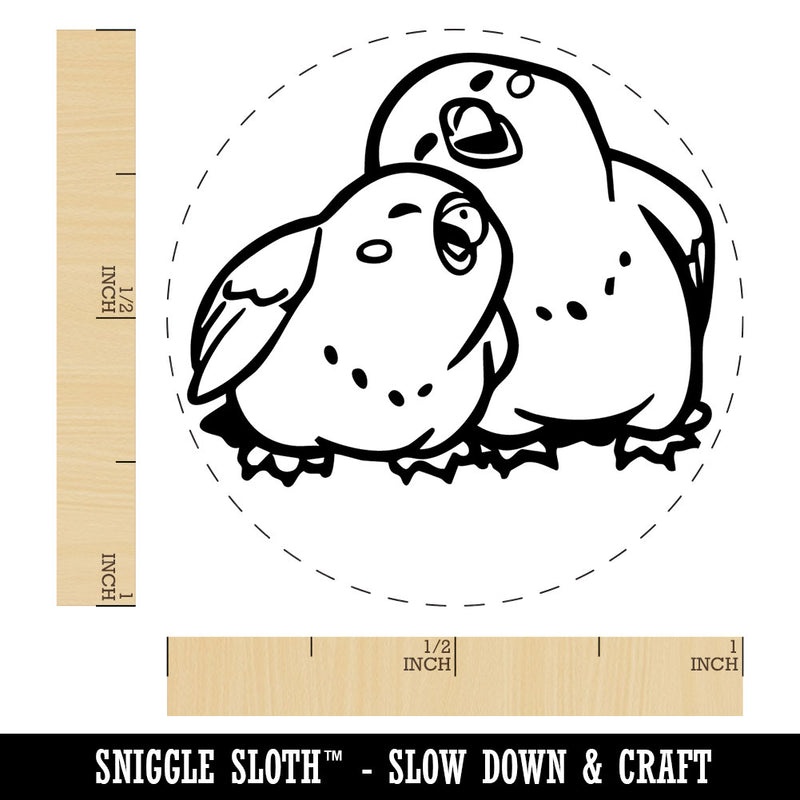 Lovebirds Cuddling Snuggling Together Love Affection Self-Inking Rubber Stamp for Stamping Ink Stamper Crafting Planners
