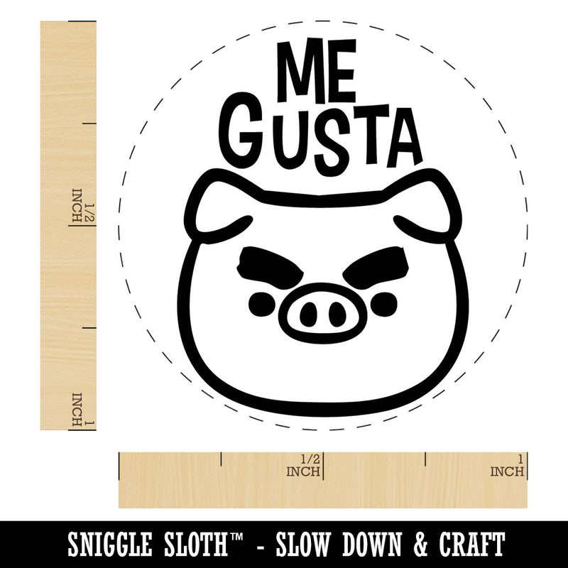 Me Gusta Spanish Funny Cartoon Pig Big Eyebrows Teacher Stamp Self-Inking Rubber Stamp for Stamping Ink Stamper