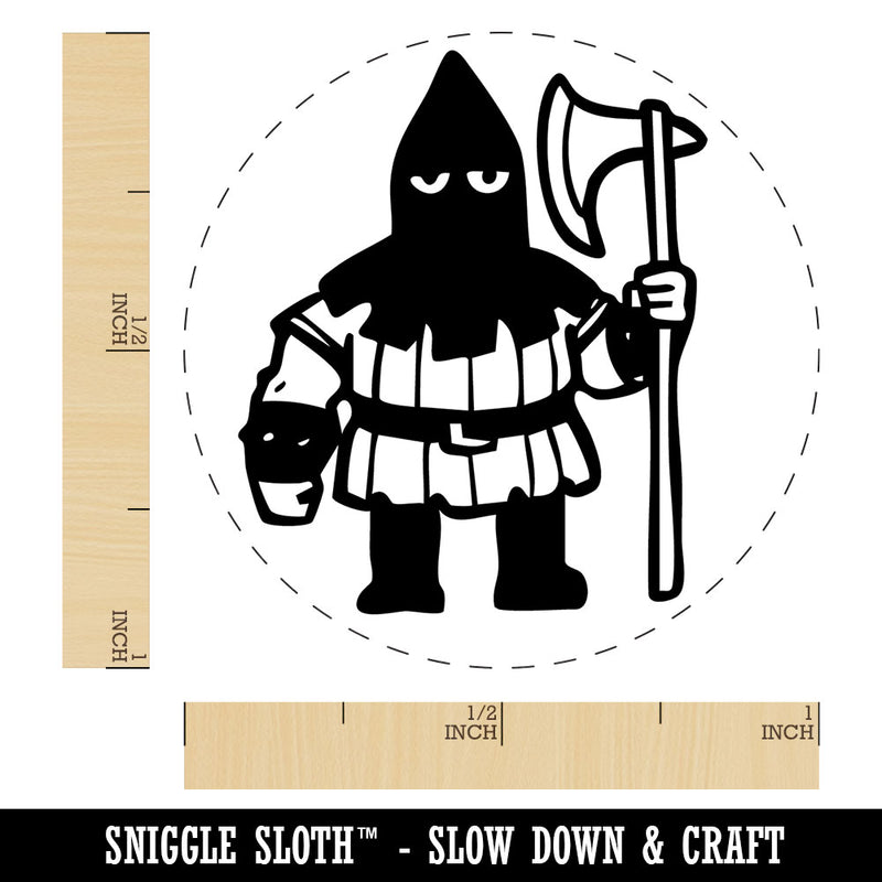 Medieval Executioner with Axe Gallows Self-Inking Rubber Stamp for Stamping Ink Stamper Crafting Planners