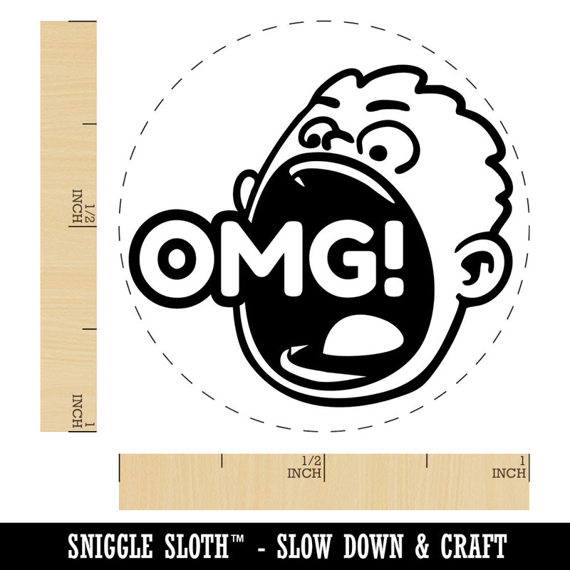 OMG Oh My God Big Mouth Boy Shout Self-Inking Rubber Stamp for Stamping Ink Stamper Crafting Planners