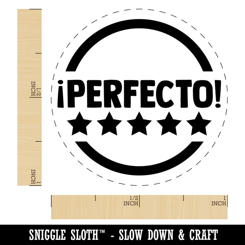 Perfecto Five Star Compliment Spanish Teacher Stamp Self-Inking Rubber Stamp for Stamping Ink Stamper Crafting Planners