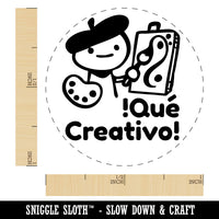 Que Creativo How Creative Artist Spanish Teacher Stamp Self-Inking Rubber Stamp for Stamping Ink Stamper