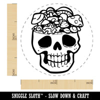 Skull Mushroom Brain Horror Fungus Bones Self-Inking Rubber Stamp for Stamping Ink Stamper Crafting Planners