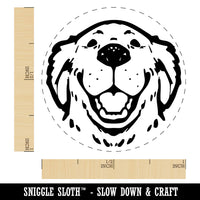 Smiling Goofy Golden Retriever Dog Self-Inking Rubber Stamp for Stamping Ink Stamper Crafting Planners