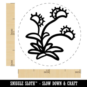 Venus Fly Trap Simple Stylized Carnivorous Plant Self-Inking Rubber Stamp for Stamping Ink Stamper Crafting Planners