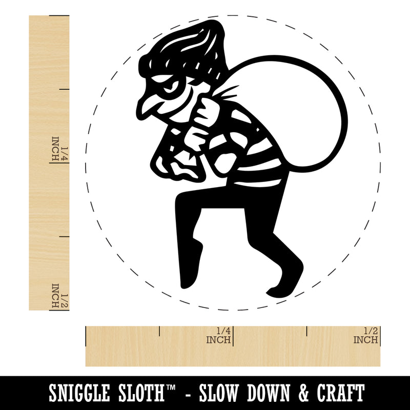 Sneaky Thief Robber with Sack Self-Inking Rubber Stamp Ink Stamper for Stamping Crafting Planners