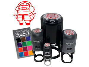 Chilly Kid in Winter Coat Earmuffs and Scarf Self-Inking Rubber Stamp for Stamping Crafting Planners