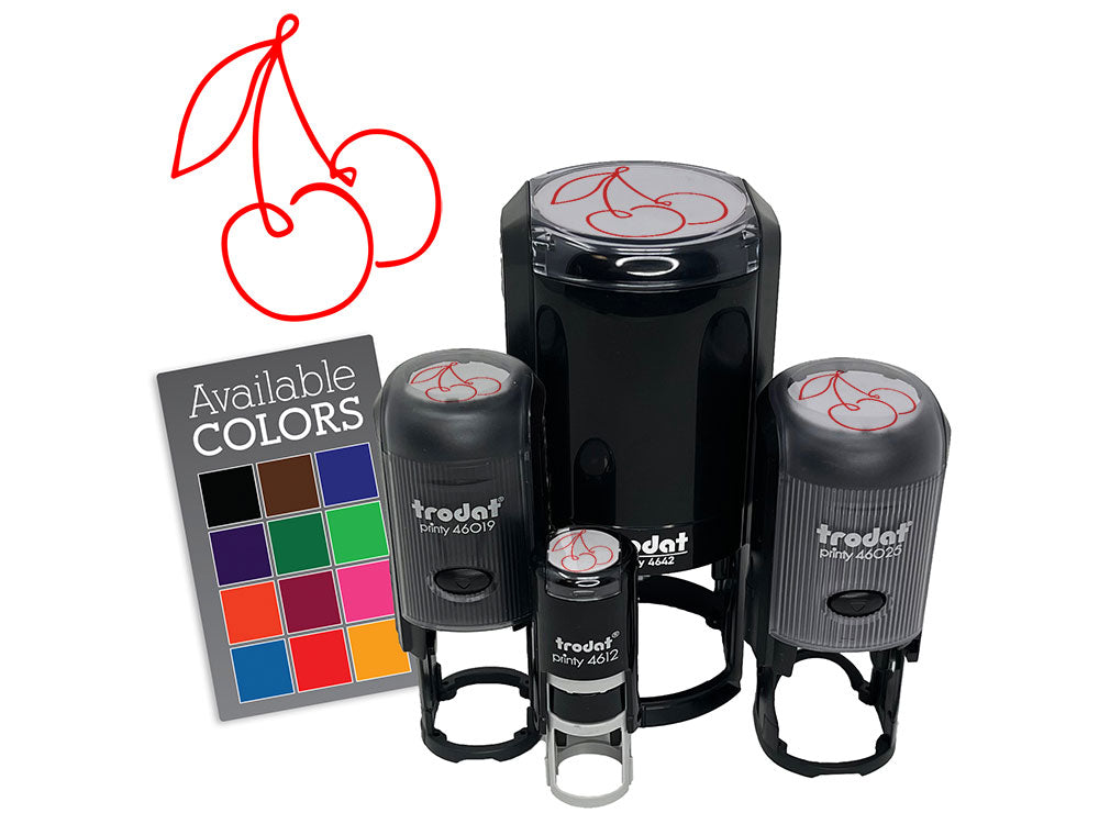Contour Pair Juicy Cherry Fruit Self-Inking Rubber Stamp for Stamping Crafting Planners
