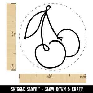 Contour Pair Juicy Cherry Fruit Self-Inking Rubber Stamp for Stamping Crafting Planners