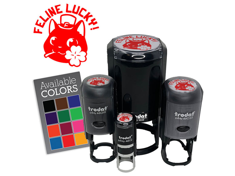 Feline Lucky Cat Leprechaun Hat Clover Saint Patricks Day Self-Inking Rubber Stamp for Stamping Crafting Planners