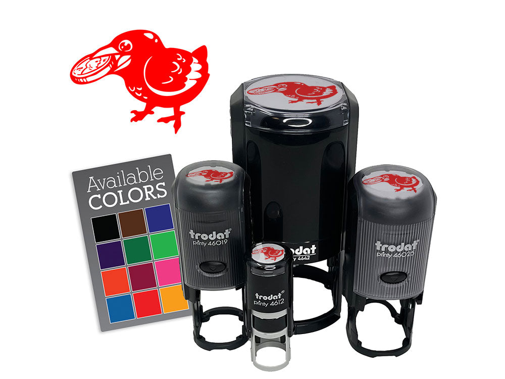 Happy Excited Crow With Treasure Coin Self-Inking Rubber Stamp for Stamping Crafting Planners
