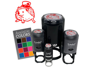 Hedgehog with Leprechaun Hat Saint Patricks Day Self-Inking Rubber Stamp for Stamping Crafting Planners
