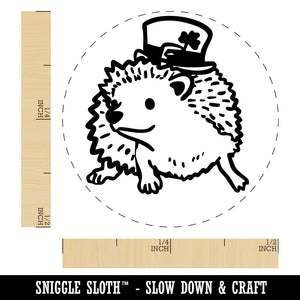 Hedgehog with Leprechaun Hat Saint Patricks Day Self-Inking Rubber Stamp for Stamping Crafting Planners