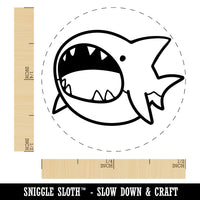 Hungry Round Shark Cute Cartoon Self-Inking Rubber Stamp for Stamping Crafting Planners