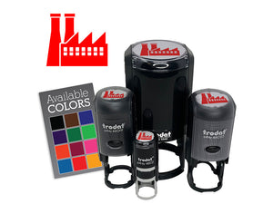 Industrial Factory Manufacturing Building Symbol Self-Inking Rubber Stamp for Stamping Crafting Planners