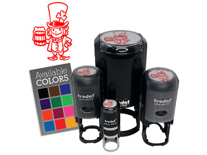 Leprechaun with Big Hat and Mug of Beer Saint Patricks Day Self-Inking Rubber Stamp for Stamping Crafting Planners
