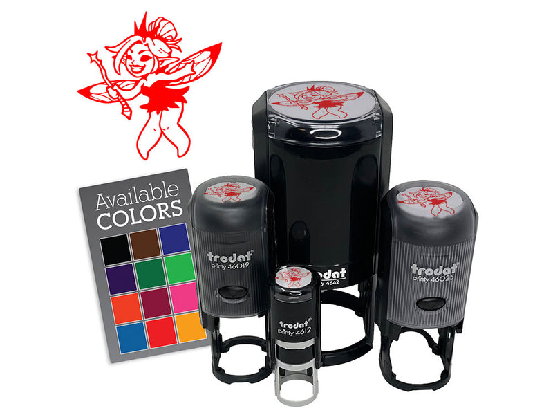 Mischievous Fairy Pixie Sprite Fae Self-Inking Rubber Stamp for Stamping Crafting Planners