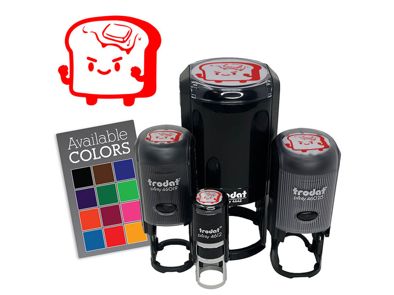 Motivated Buttery Toast Fighter Self-Inking Rubber Stamp for Stamping Crafting Planners