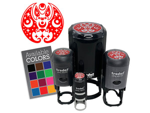 Mystical Bat Crescent Moon and Stars Self-Inking Rubber Stamp for Stamping Crafting Planners