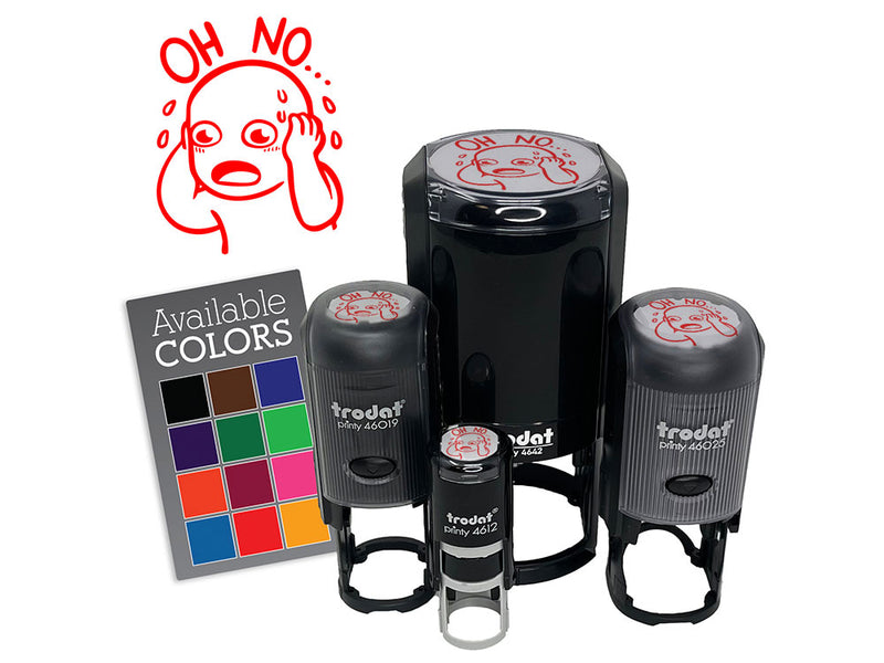 Oh No Panic Mistake Sweating Reaction Self-Inking Rubber Stamp for Stamping Crafting Planners