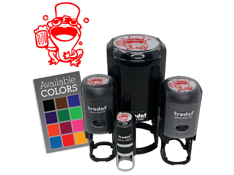 Singing Beer Frog Leprechaun Hat Saint Patricks Day Self-Inking Rubber Stamp for Stamping Crafting Planners