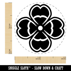 Stylish Modern Four Leaf Clover Shamrock Floral Flower Self-Inking Rubber Stamp for Stamping Crafting Planners