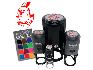 Easter Chick Chicken with Bunny Rabbit Ears Self-Inking Rubber Stamp for Stamping Crafting Planners